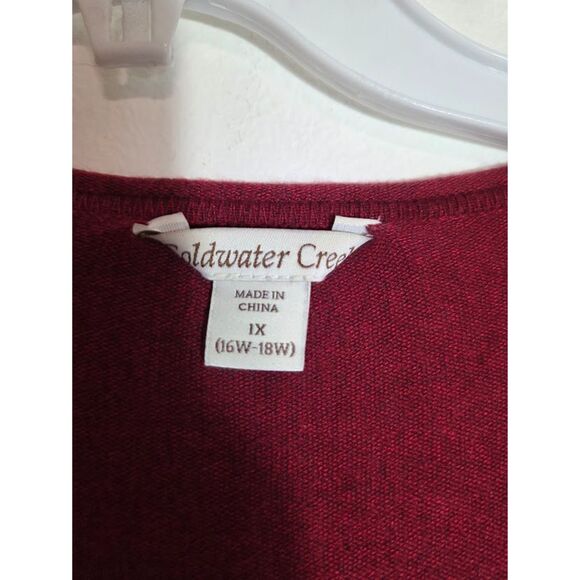 Coldwater Creek Red w/Embroidery Cashmere Blend Knit Cardigan Sweater size 1X - Picture 3 of 7